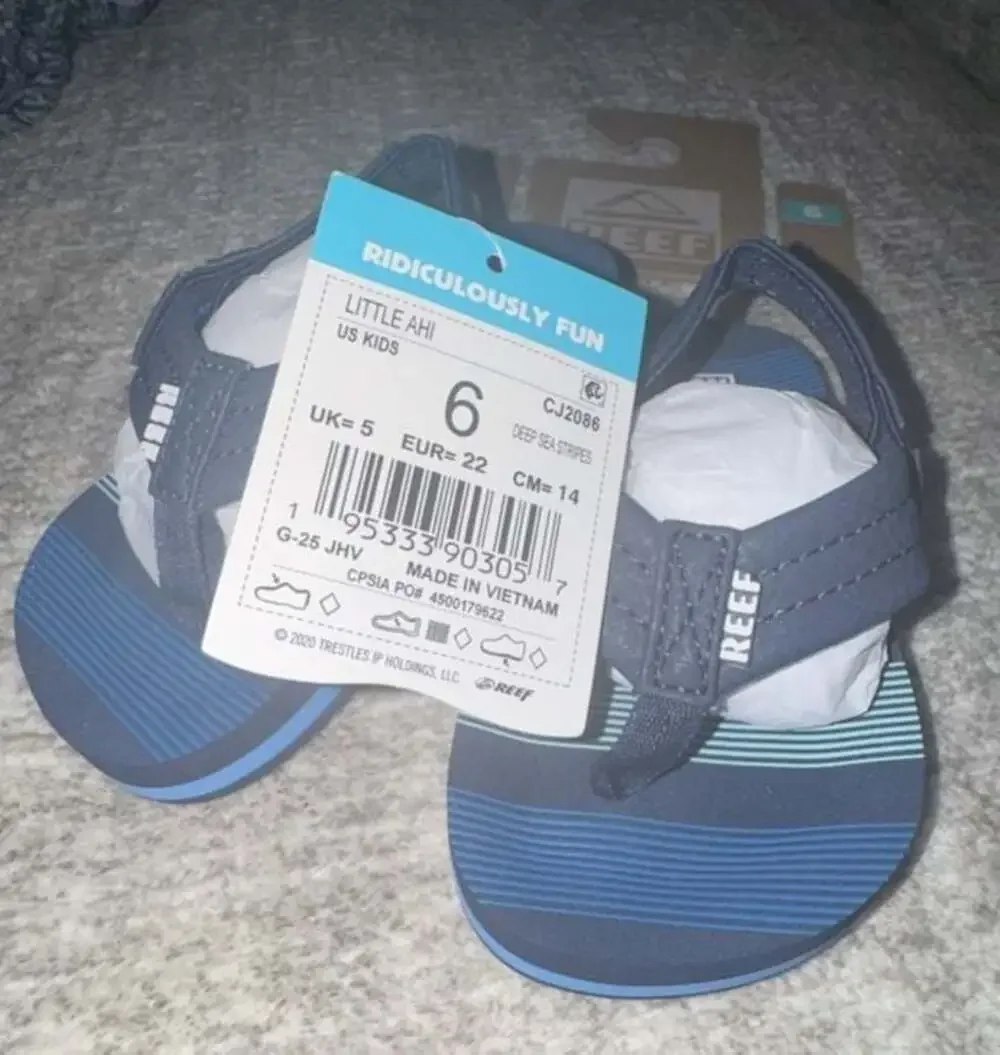 Reef Kids' Little Ahi Sandals, Deep Sea Stripes, Size US 6